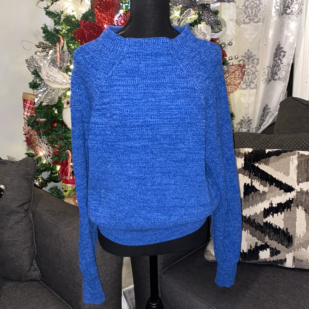 Free people blue knit crew neck size L